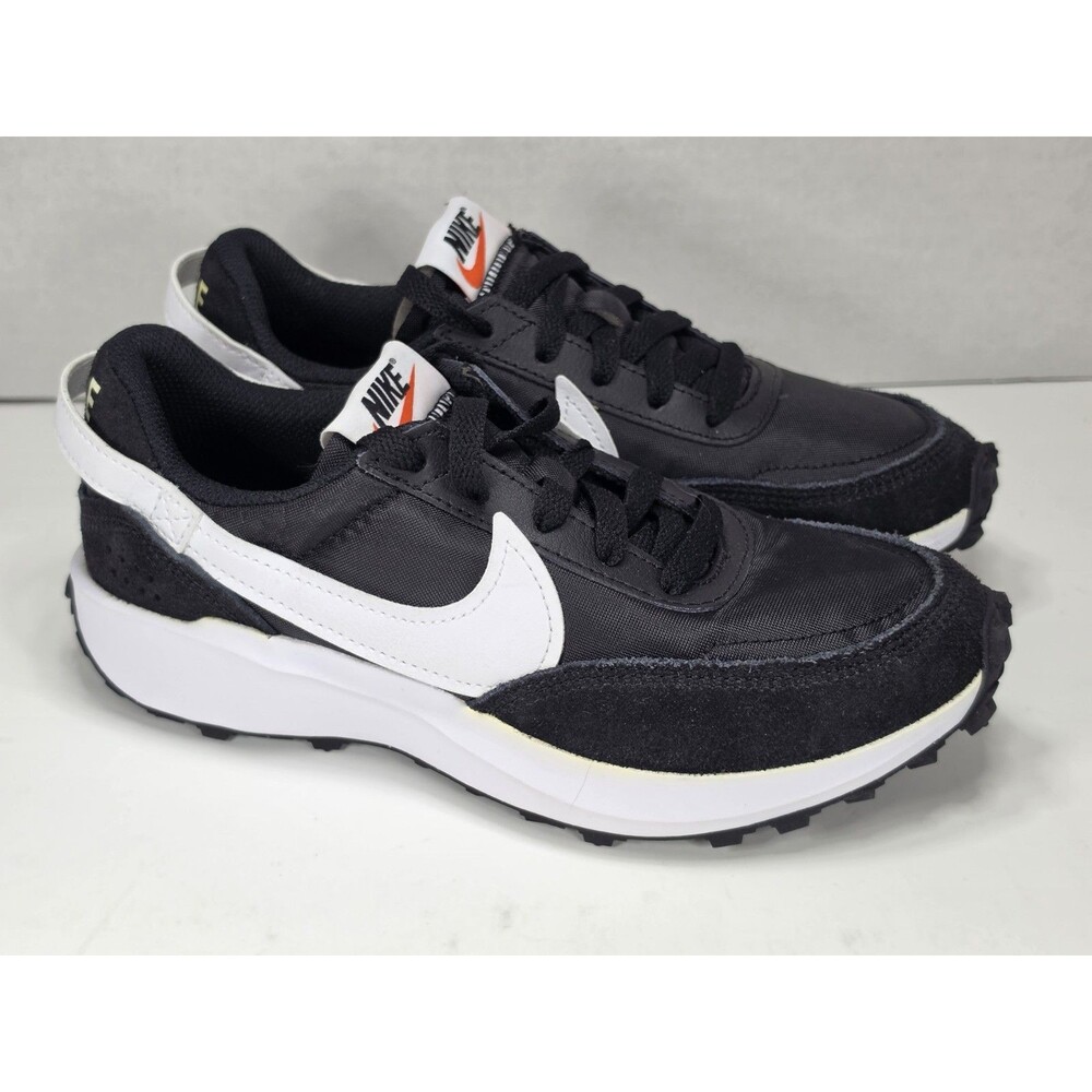 Nike Women's Size 5.5 Waffle Debut Shoes, Black/White-Orange-Clear, DH9523-002 - Picture 4 of 8